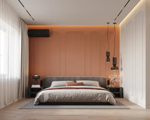 Warna Peach dan Nuansa Tanah yang Chic: Minimalis Modern Berpadu dengan Kelembutan