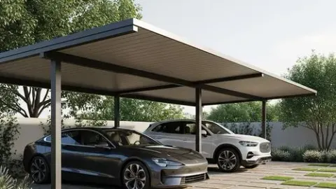 Kanopi Carport Dua Mobil di Lahan Sempit: Trik Struktur dan Desain Agar Manuver Tetap Aman