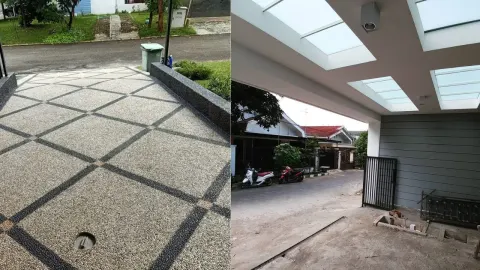 Lantai Carport Paving Block Minimalis