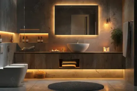 Pencahayaan Kamar Mandi dengan Indirect Light (Cove)