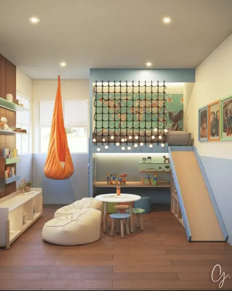 Zoning Area Bermain dan Belajar di Kamar Anak