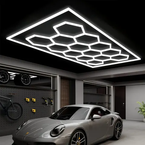 lampu wall wash di pilar carport