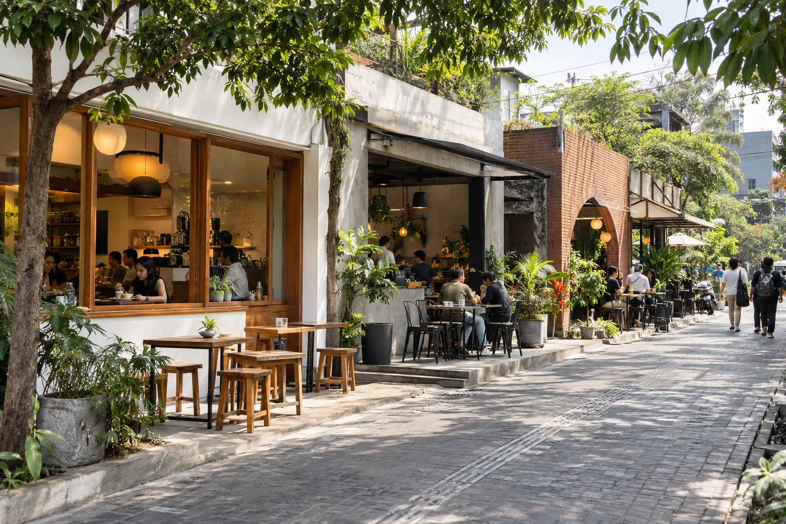 Deretan kafe untuk pengamatan pasar dan pesaing