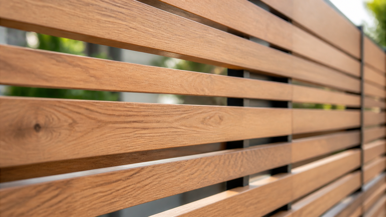 Detail jarak antarbilah kayu mendatar pada pagar